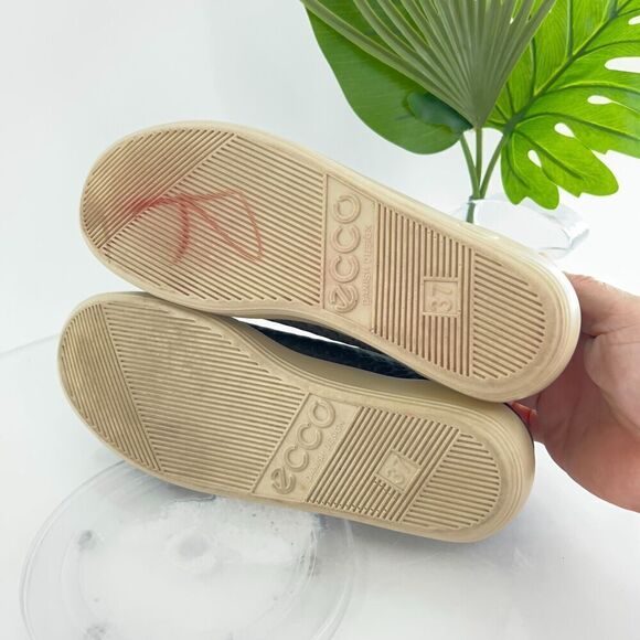 Ecco Women's Soft 2.0 Slip On Shoe Size 37 6 Black Fabric Casual Flat Stretchy - Picture 10 of 13